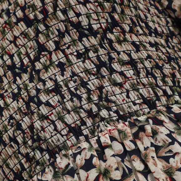 NWOT Lulus Floral Forever Navy Blue Floral Print Smocked Skater Dress size XL - Picture 10 of 10